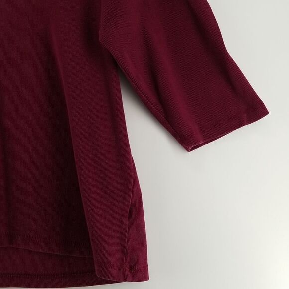 Gitano Blouse Women's Size 18/20W Burgundy 3/4 Sleeve V-Neck Stretch Office - Picture 3 of 9